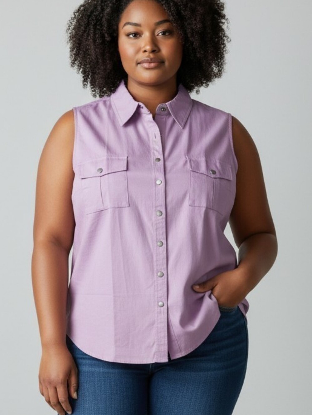 #PP LuLaRoe Sleeveless Button-Down Shirt